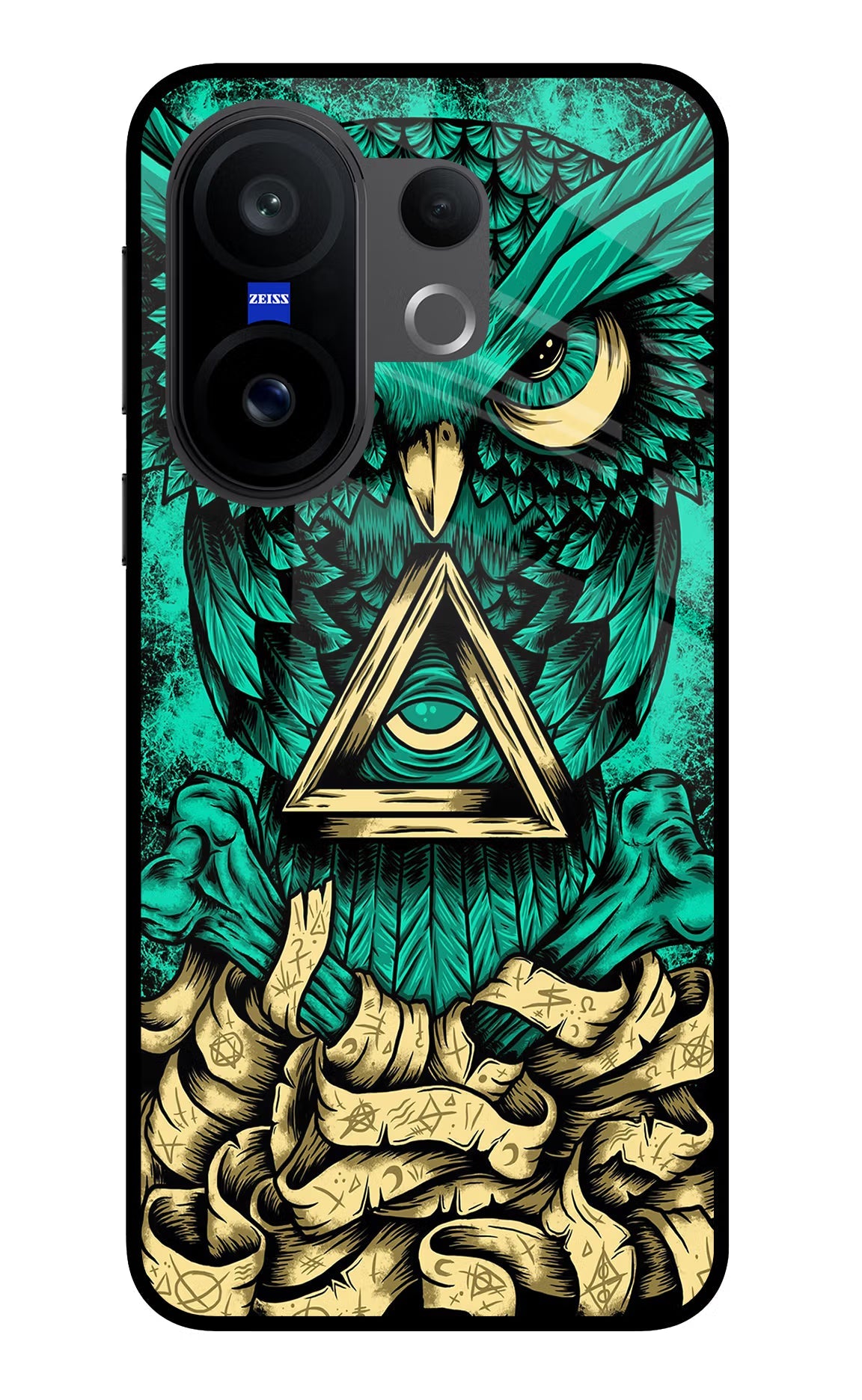 Green Owl Vivo X200 FE Glass Case