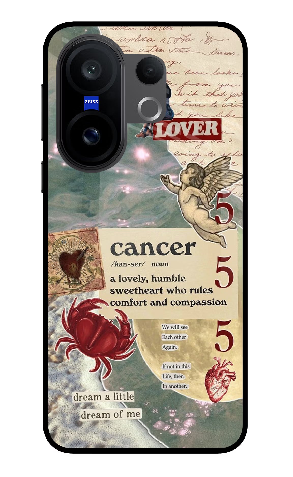 Cancer Zodiac Vivo X200 FE Glass Case