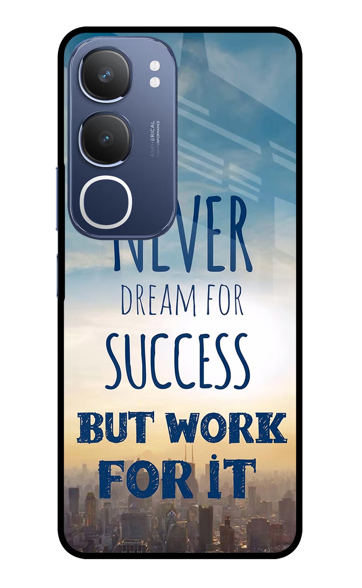 Never Dream For Success But Work For It Vivo Y29 5G Glass Case