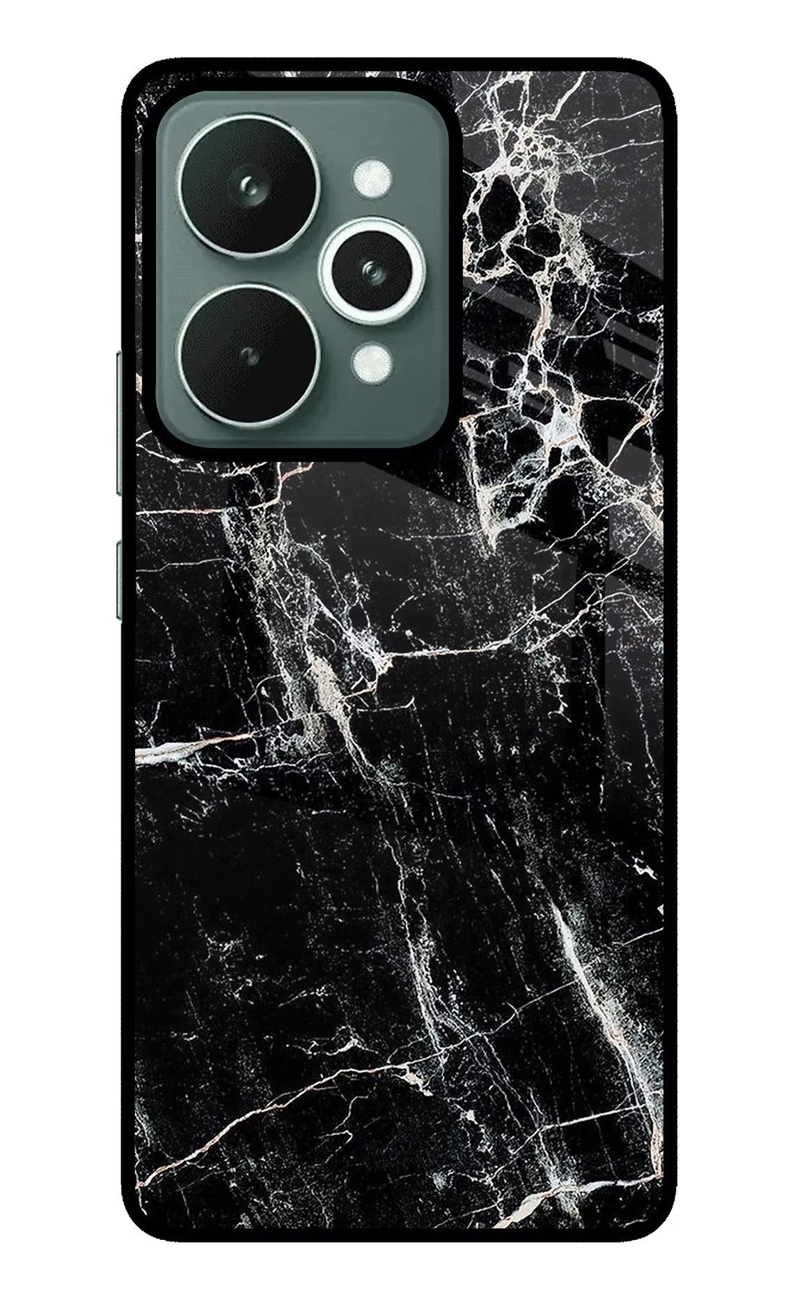 Black Marble Texture Realme 15 Glass Case