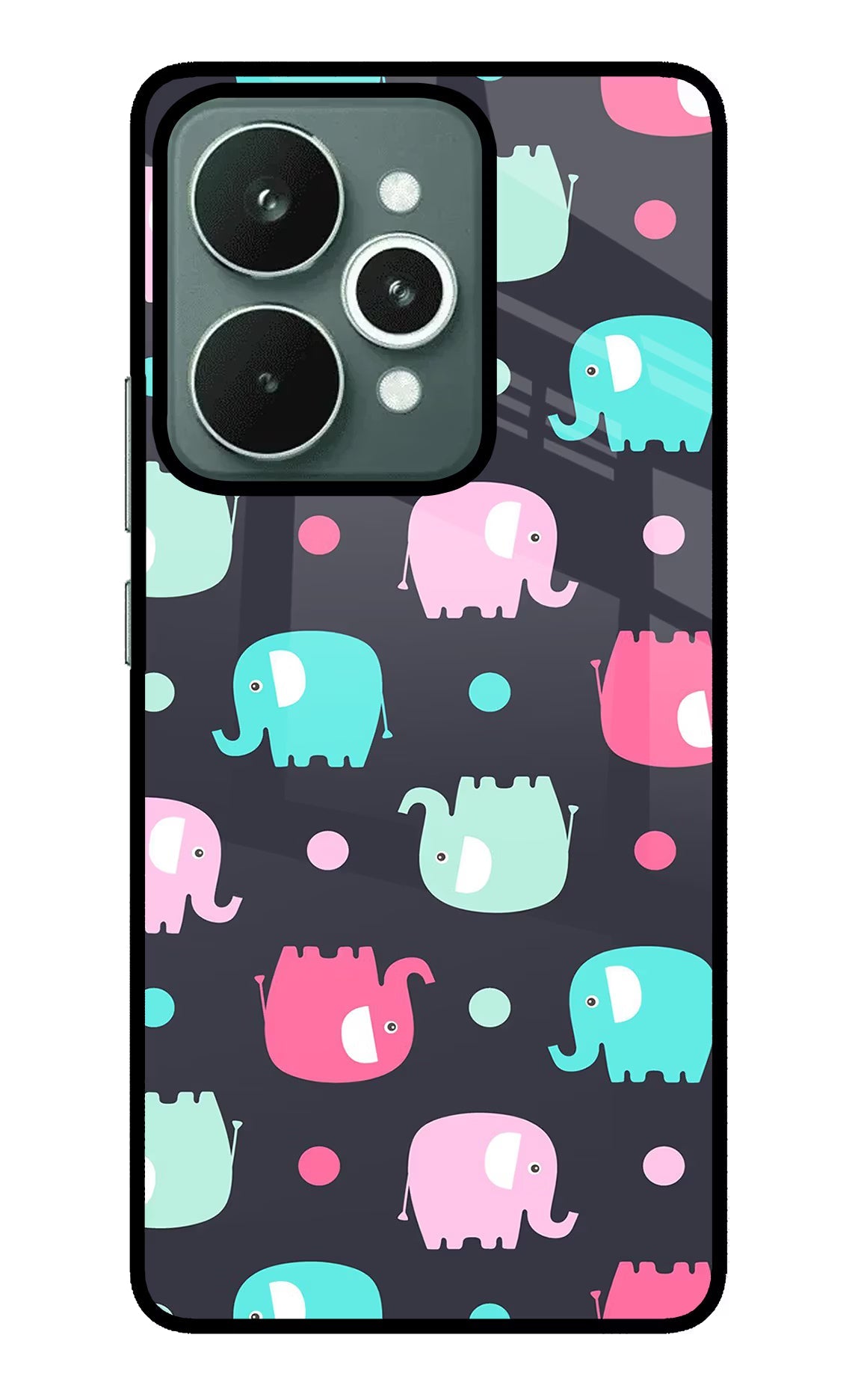 Elephants Realme 15 Glass Case
