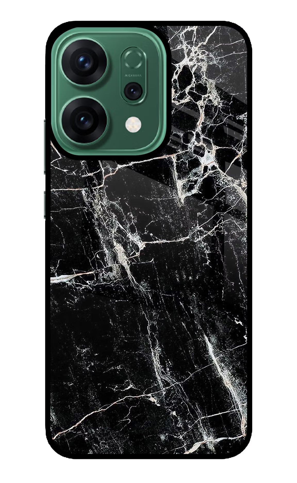 Black Marble Texture Oppo Reno14 5G Back Cover