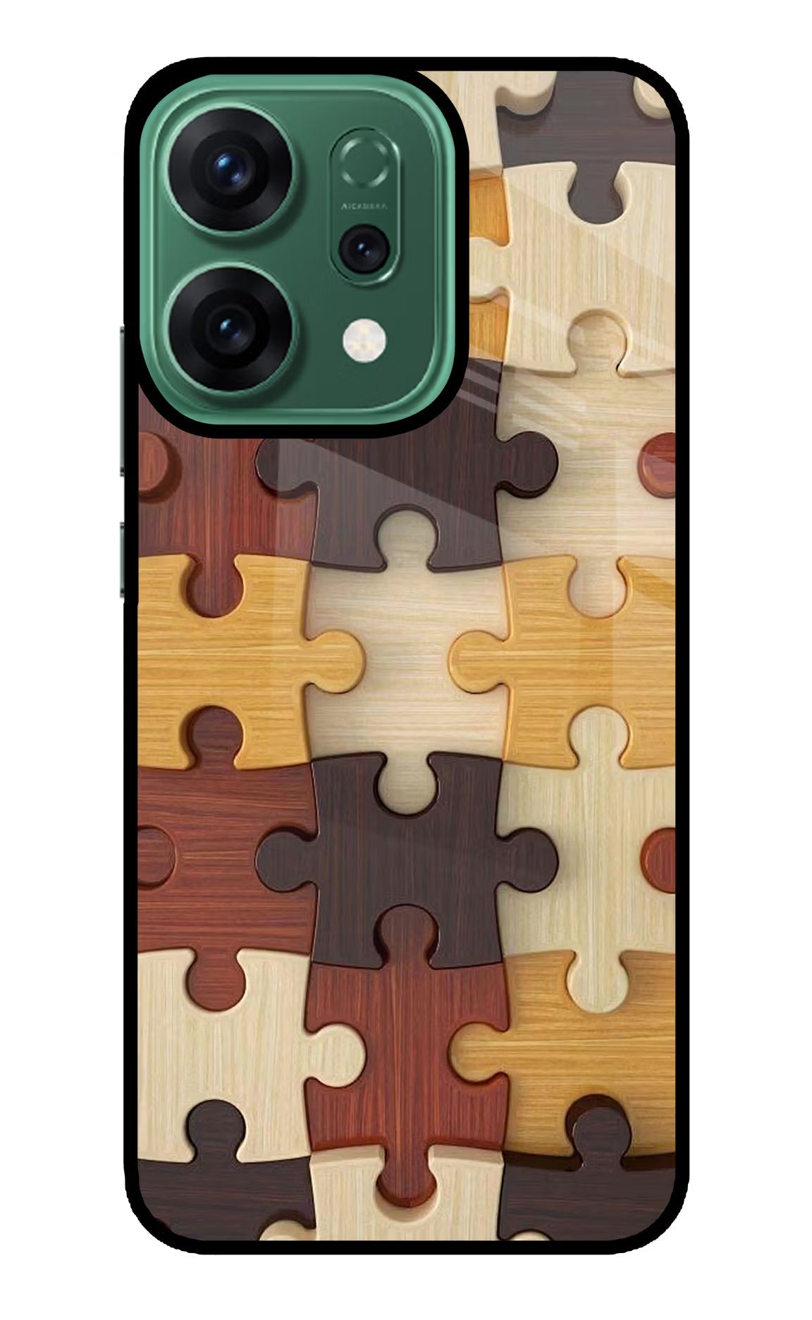 Wooden Puzzle Oppo Reno14 5G Back Cover