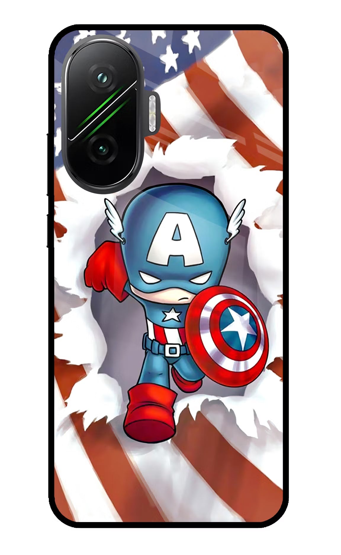 Captain America Poco F7 5G Glass Case