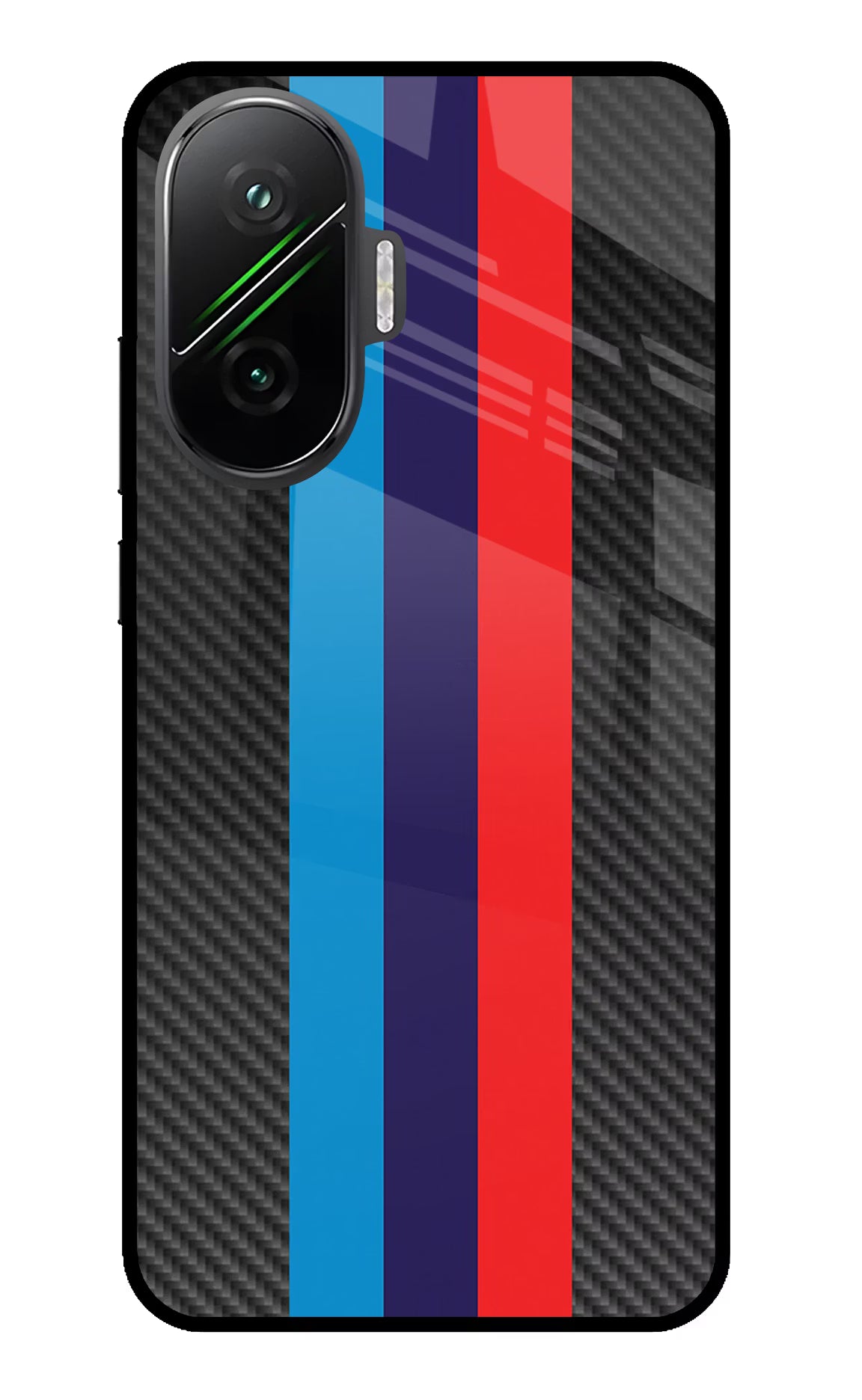 BMW Stripes Pattern Poco F7 5G Glass Case