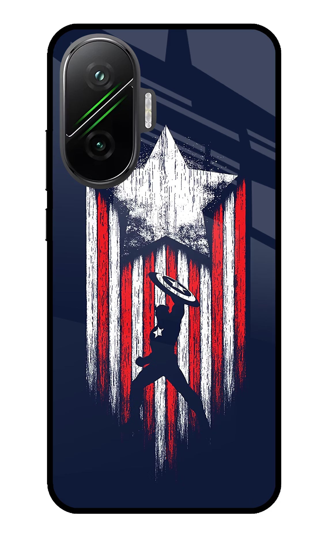 Captain America Marvel Art Poco F7 5G Glass Case