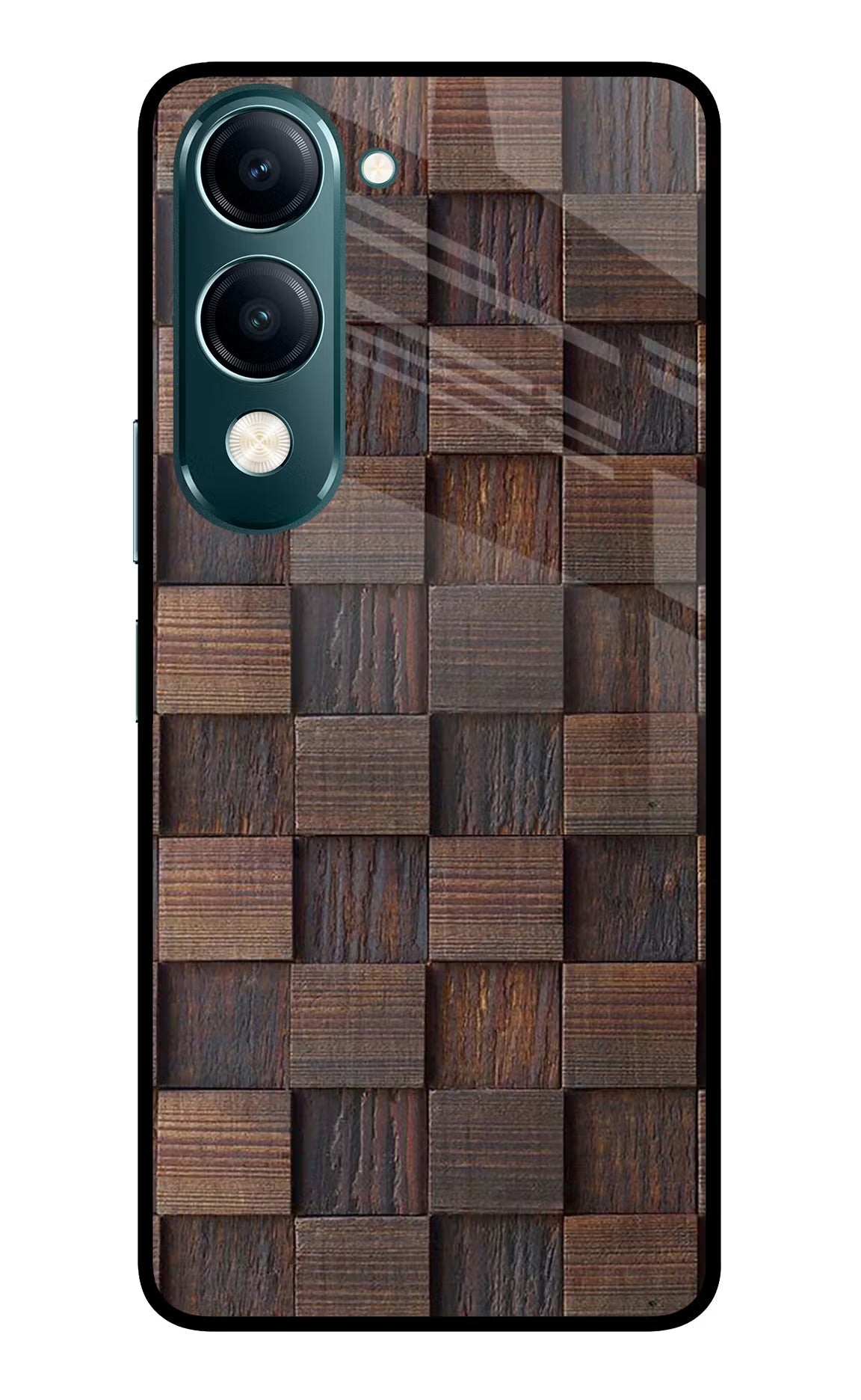 Wooden Cube Design Vivo Y19s 5G Back Cover