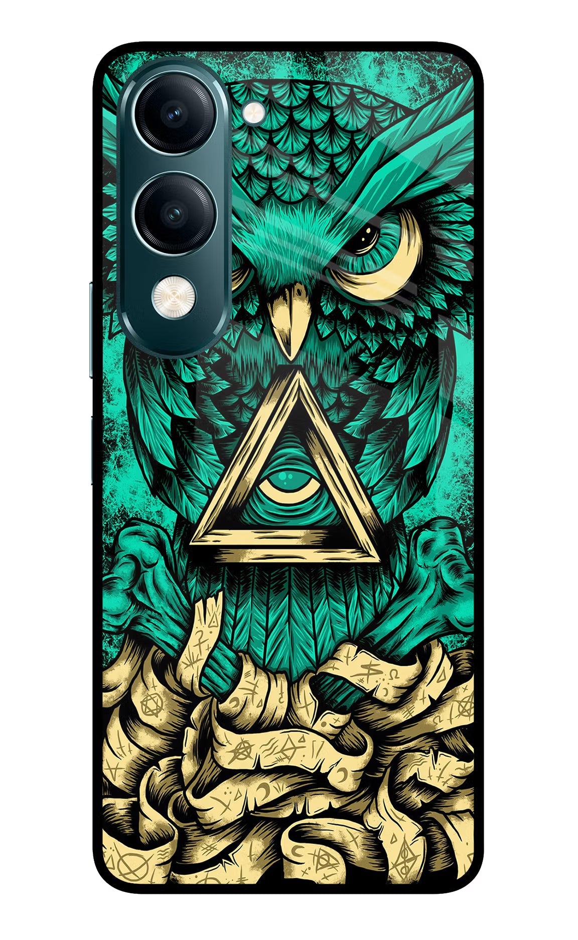 Green Owl Vivo Y19s 5G Glass Case