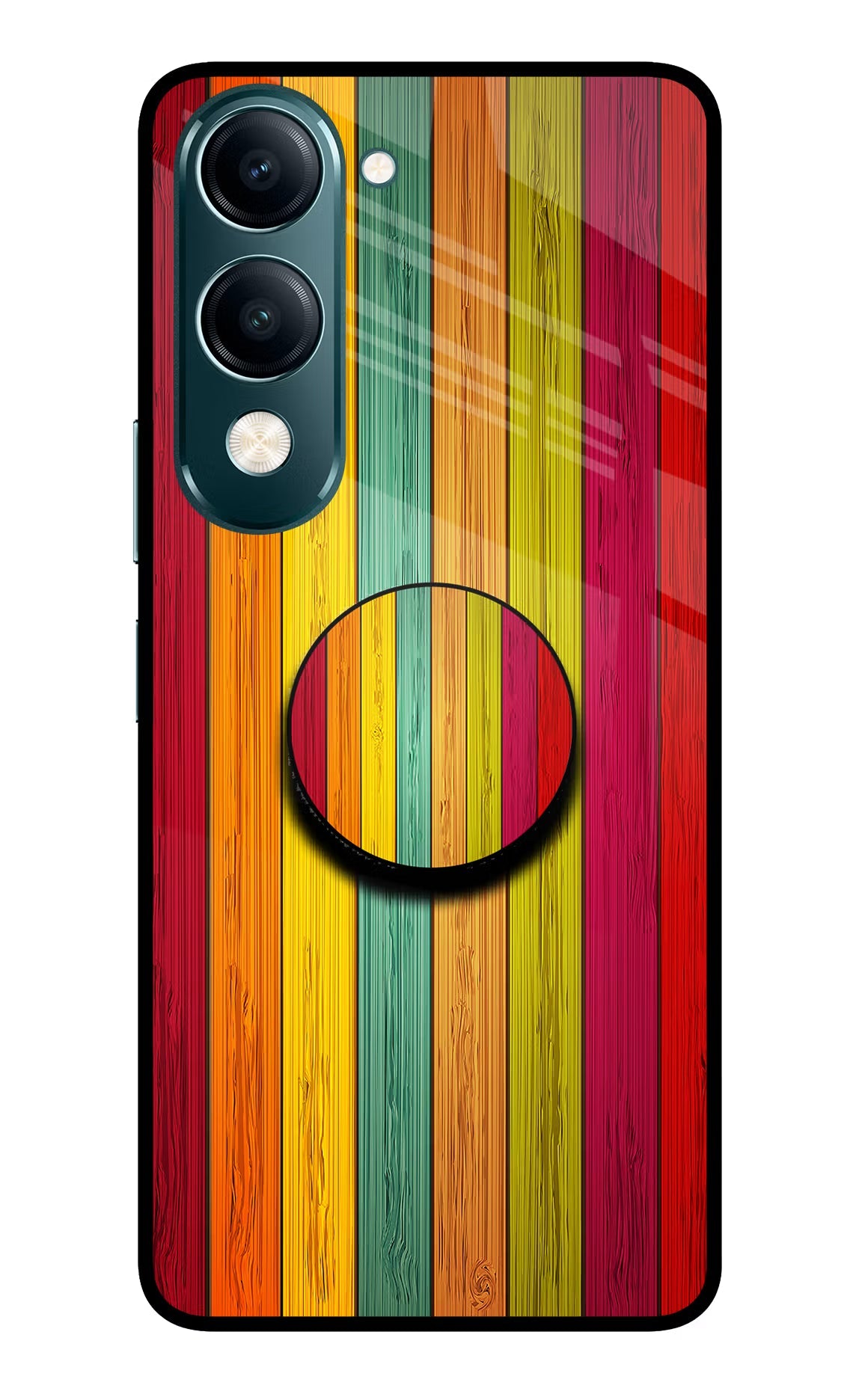 Multicolor Wooden Vivo Y19s 5G Pop Case