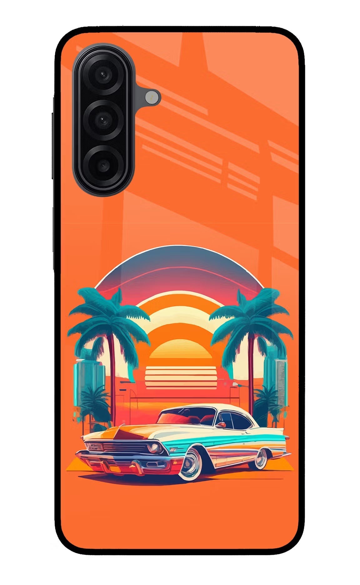 Palm Drive 80s Samsung A17 5G Glass Case