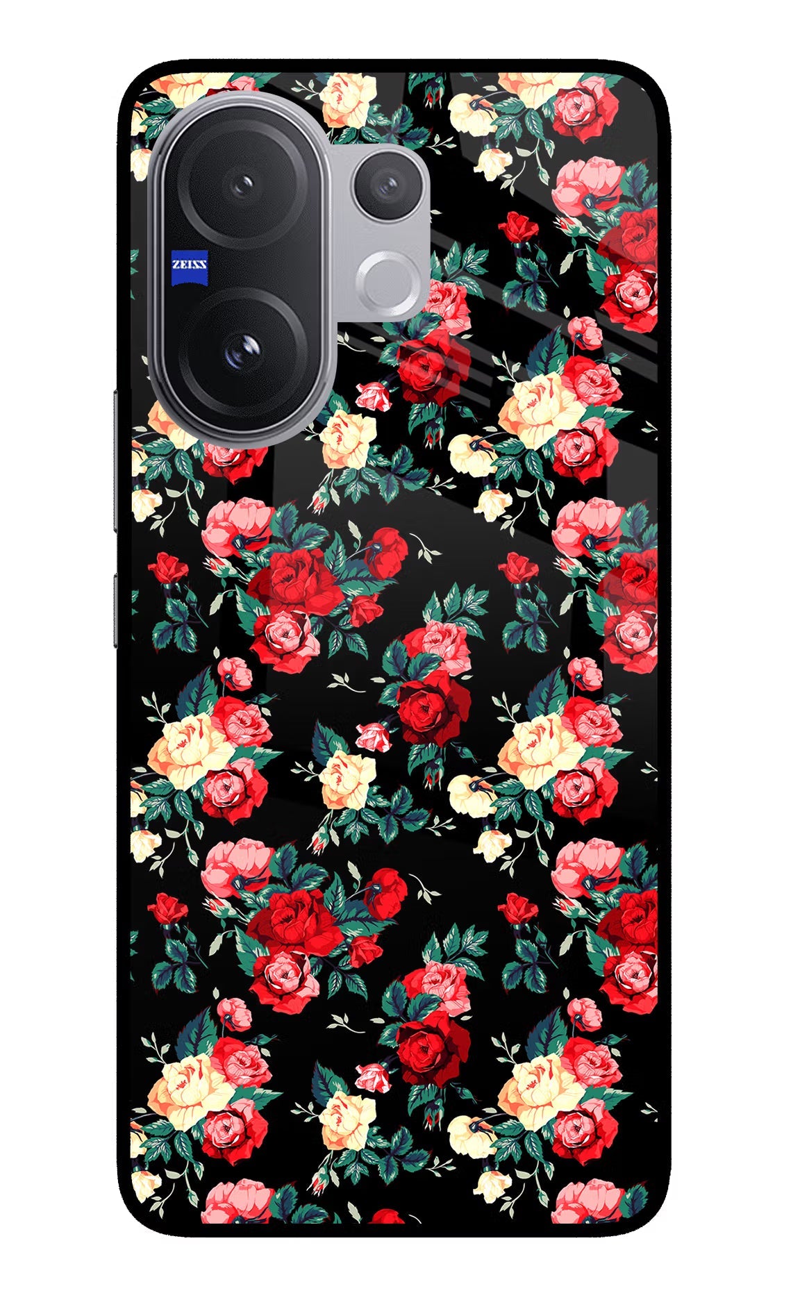 Rose Pattern Vivo V60 5G Glass Case