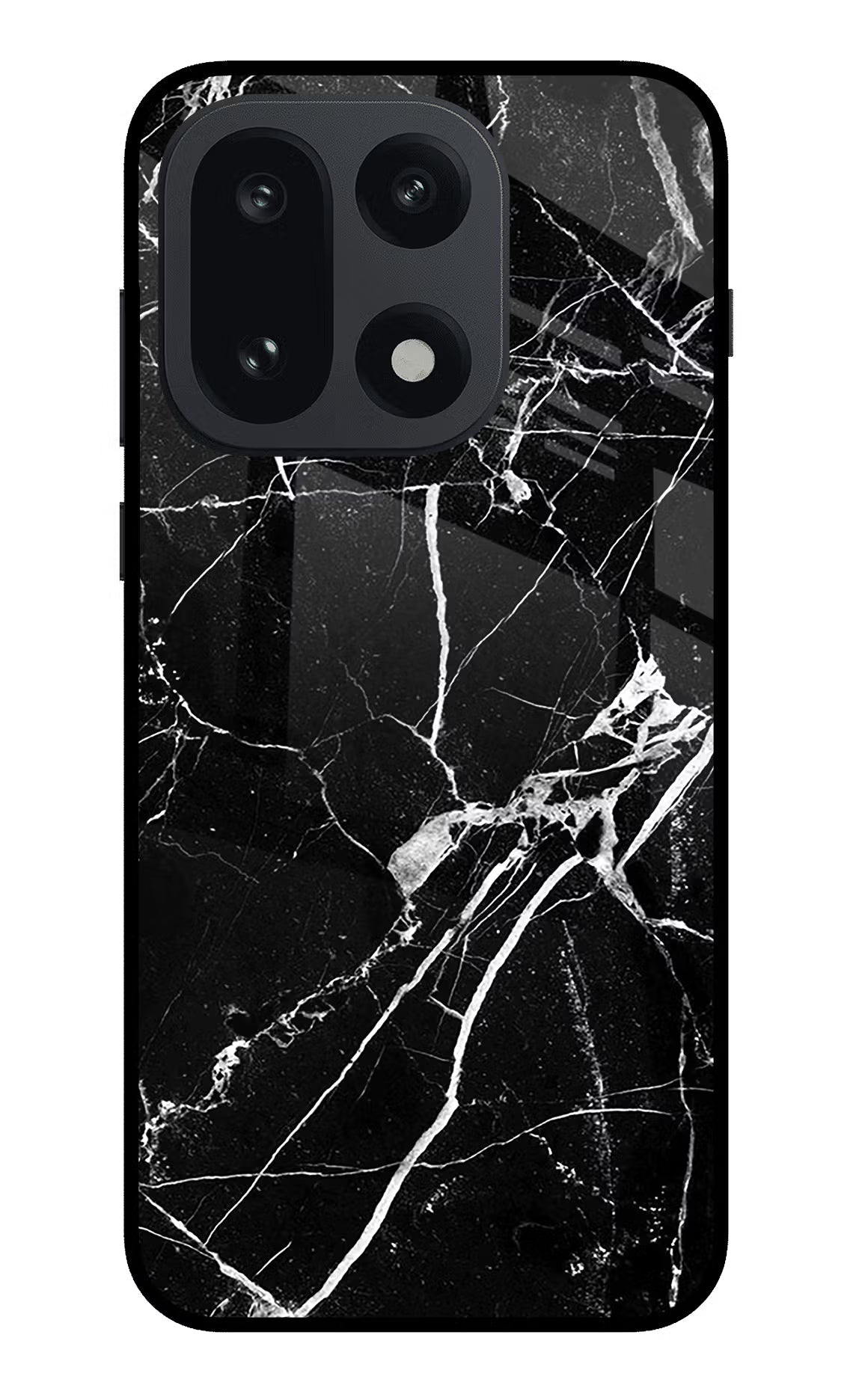Black Marble Pattern OnePlus 15 Glass Case