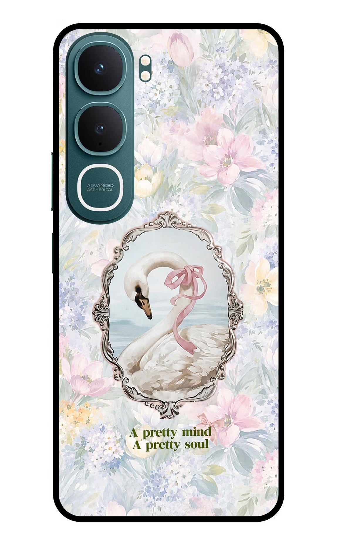 Pretty Mind Pretty Soul Vivo Y31 5G Back Cover Glass Case - Hello Swanky