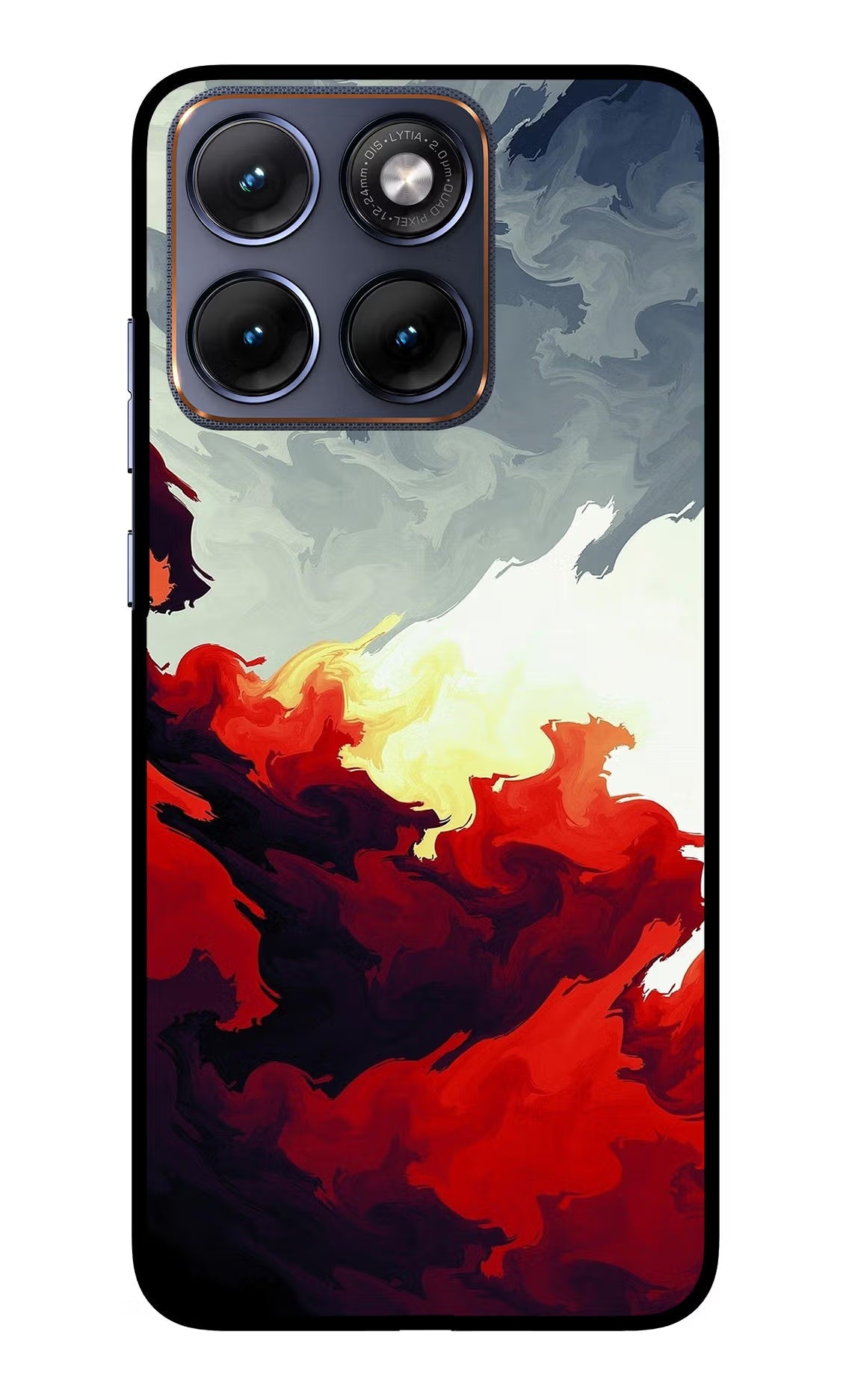 Fire Cloud Moto Edge 70 Fusion Back Cover Glass Case - Hello Swanky