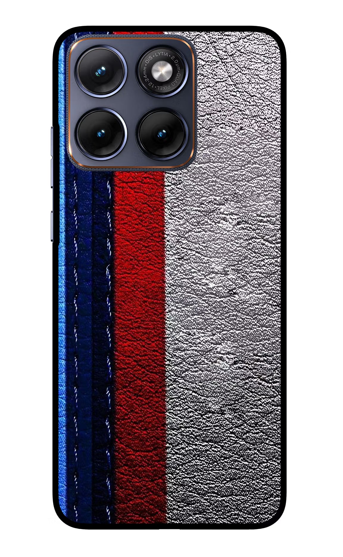BMW Stripes Moto Edge 70 Fusion Back Cover Glass Case - Hello Swanky