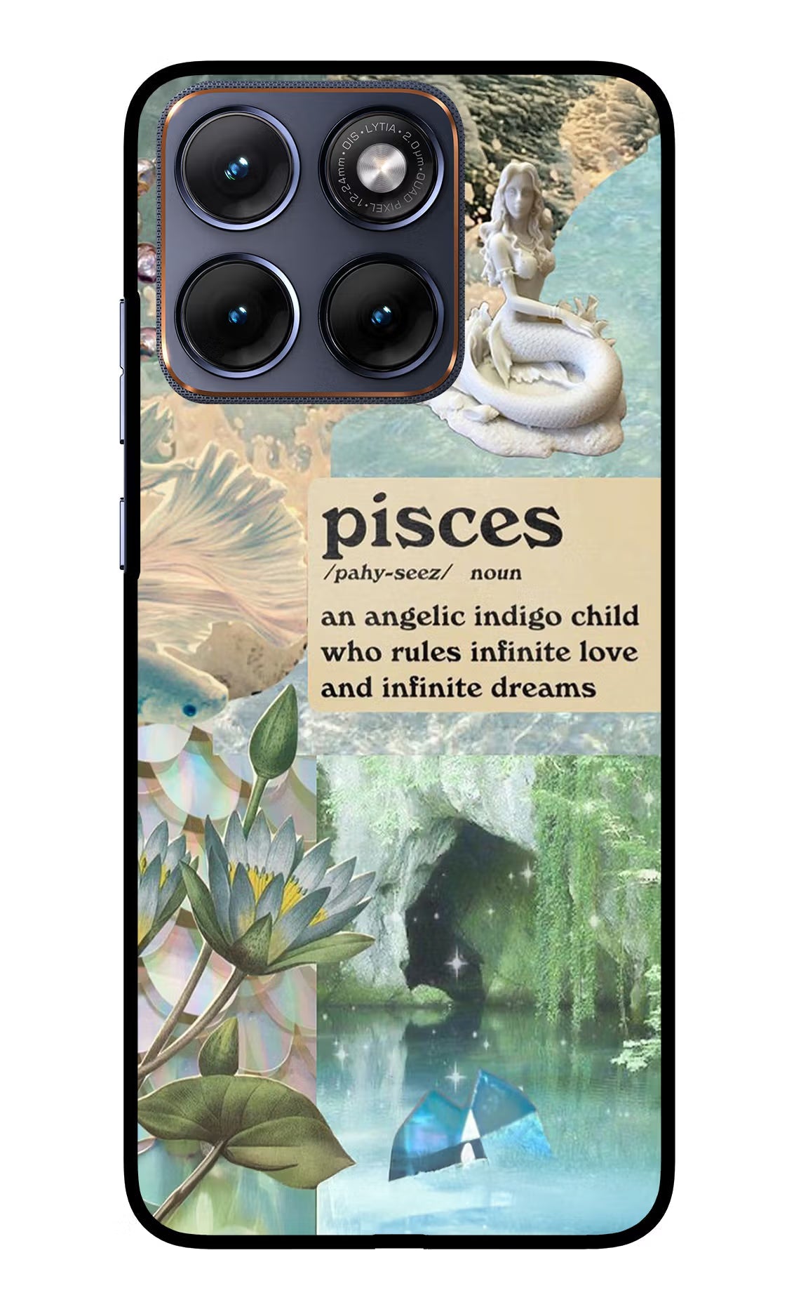 Pisces Zodiac Moto Edge 70 Fusion Back Cover Glass Case - Hello Swanky