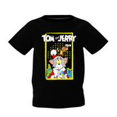 Tom & Jerry Graphic Kidƒ??s Black Printed T-Shirt
