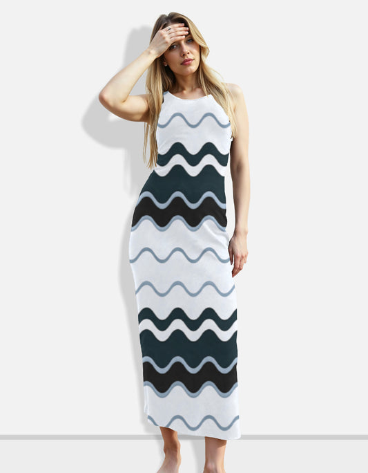 Ripple Wave Bodycon Dress for Women