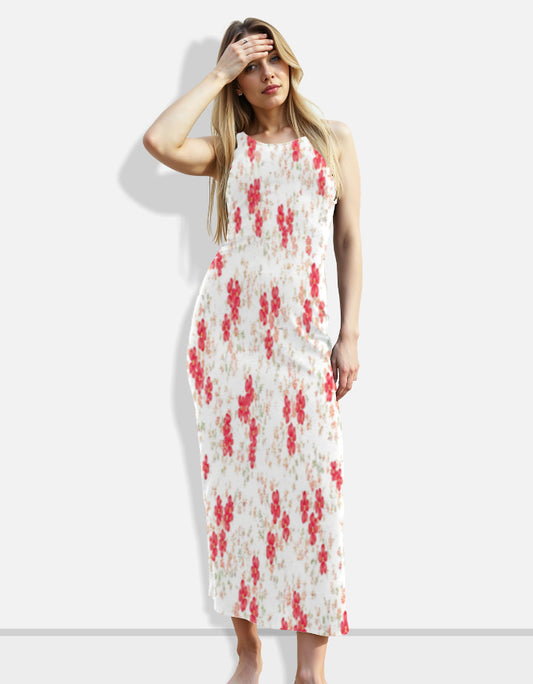 Crimson Petal Bodycon Dress for Women