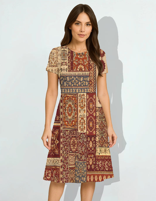 Heritage Patchwork A-Line Dress for Women