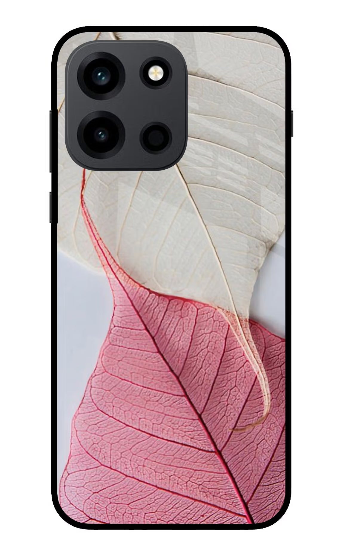 White Pink Leaf OnePlus Nord 6 Back Cover Metal Case - Hello Swanky