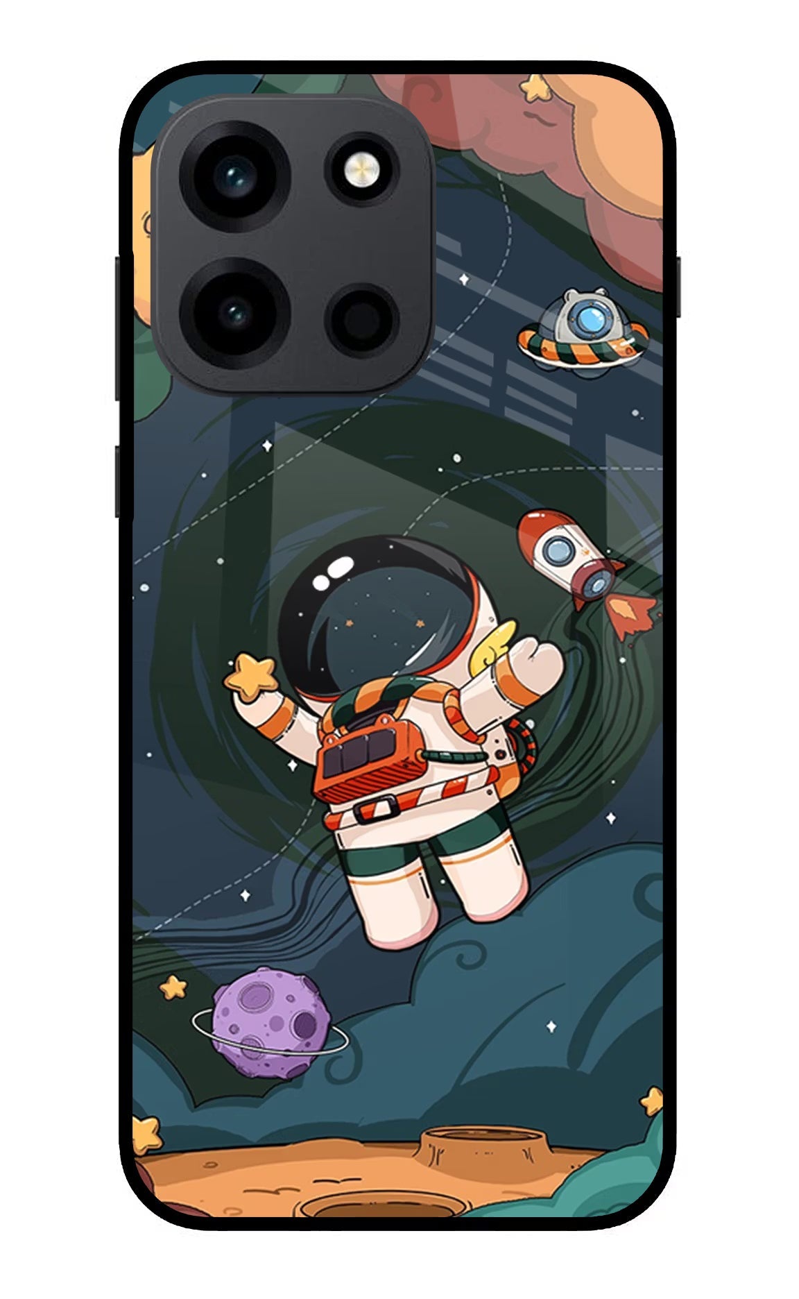 Cartoon Astronaut OnePlus Nord 6 Back Cover Metal Case - Hello Swanky