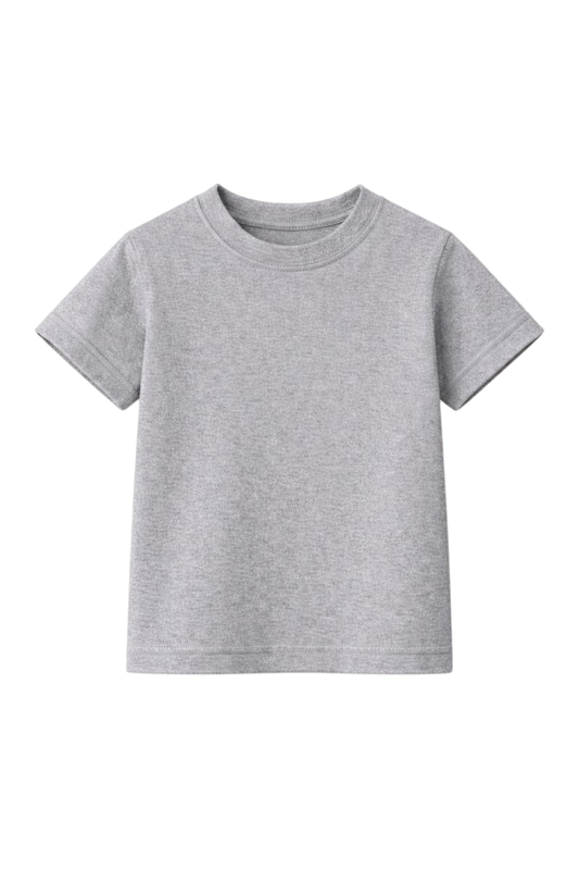 Melange Grey Bulk Kids Round Neck Half Sleeve T-Shirt