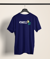Chill Bro Unisex Navy Blue Round Neck T-Shirt | Desi Graphic