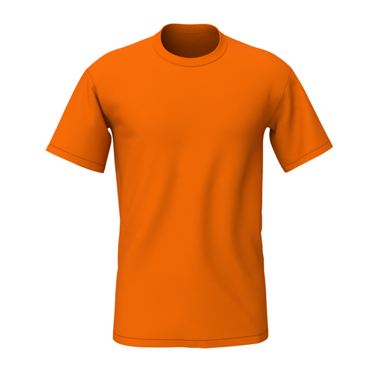 Bulk Unisex Orange Round Neck T-shirt