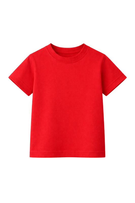 Red Bulk Kids Round Neck Half Sleeve T-Shirt