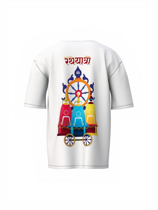 Lord Jagannath Spiritual White Unisex Oversized T-Shirt