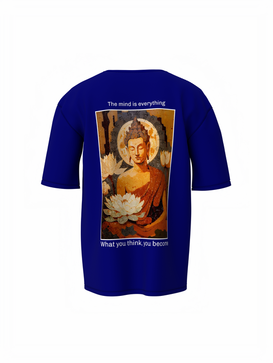 Lord Budhha Spiritual Blue Unisex Oversized T-Shirt