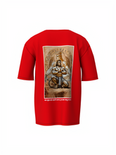Rakshak Hanuman Spiritual Red Oversized Unisex T-Shirt