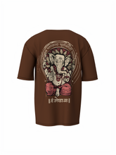 Shree Ganeshay Namah Spiritual Brown Unisex Oversized T-Shirt