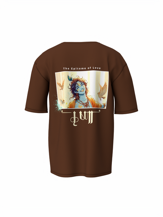 Kanha Spiritual Brown Unisex Oversized T-Shirt