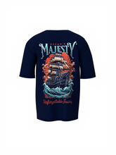 Majesty Graphic Unisex Dark Blue Oversized T-Shirt