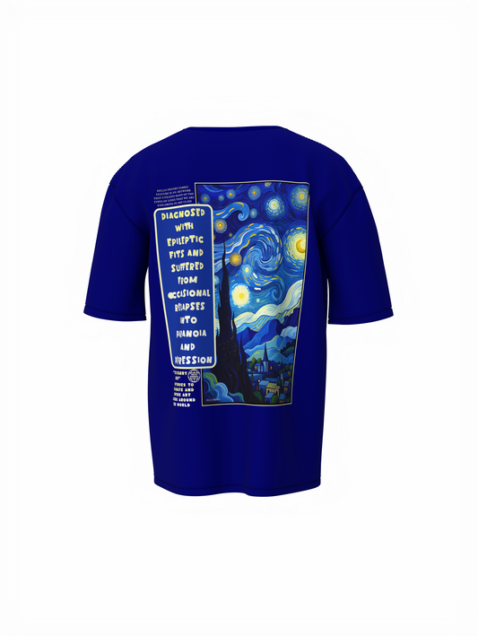 Starry Night Unisex Blue Oversized T-Shirt