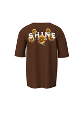 Shine Graphic Unisex Brown Oversized T-Shirt