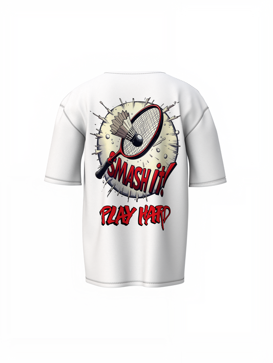 Badminton Play Hard Oversized T-Shirt
