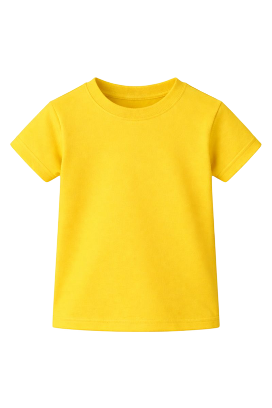 Yellow Bulk Kids Round Neck Half Sleeve T-Shirt