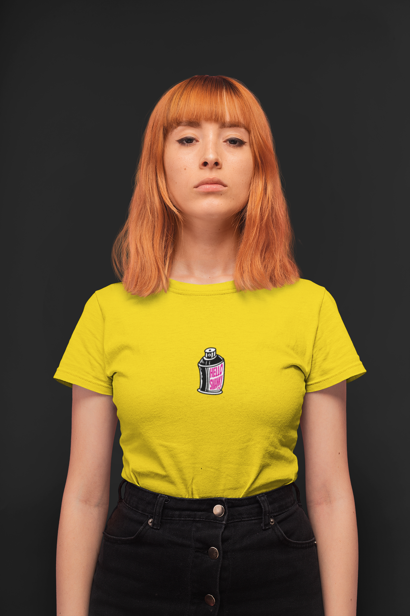 Hs spre half sleeve yellow round neck t-shirt for women by hello swanky - s