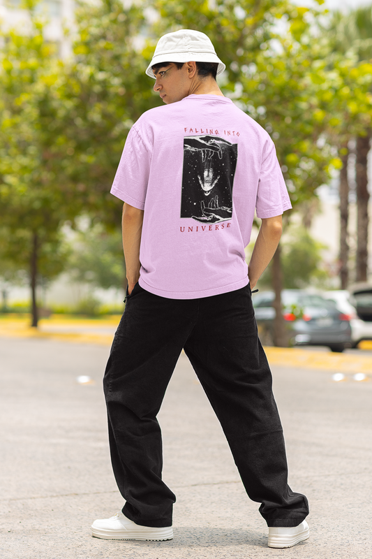 Falling Into Universe Unisex Lavender Oversized T-Shirt