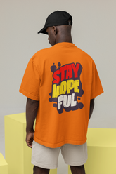 Hopeful Unisex Orange Oversized T-Shirt