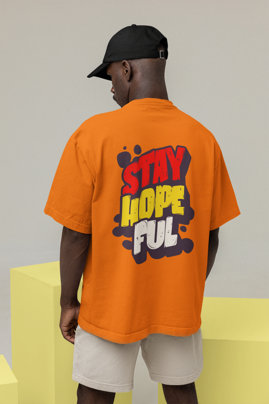 Hopeful Unisex Orange Oversized T-Shirt