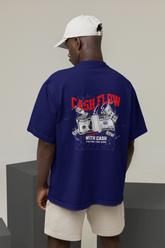 Cash Flow Unisex Navy Blue Oversized T-Shirt