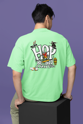 Hop Beyond Limits Unisex Saga Green Oversized T-Shirt