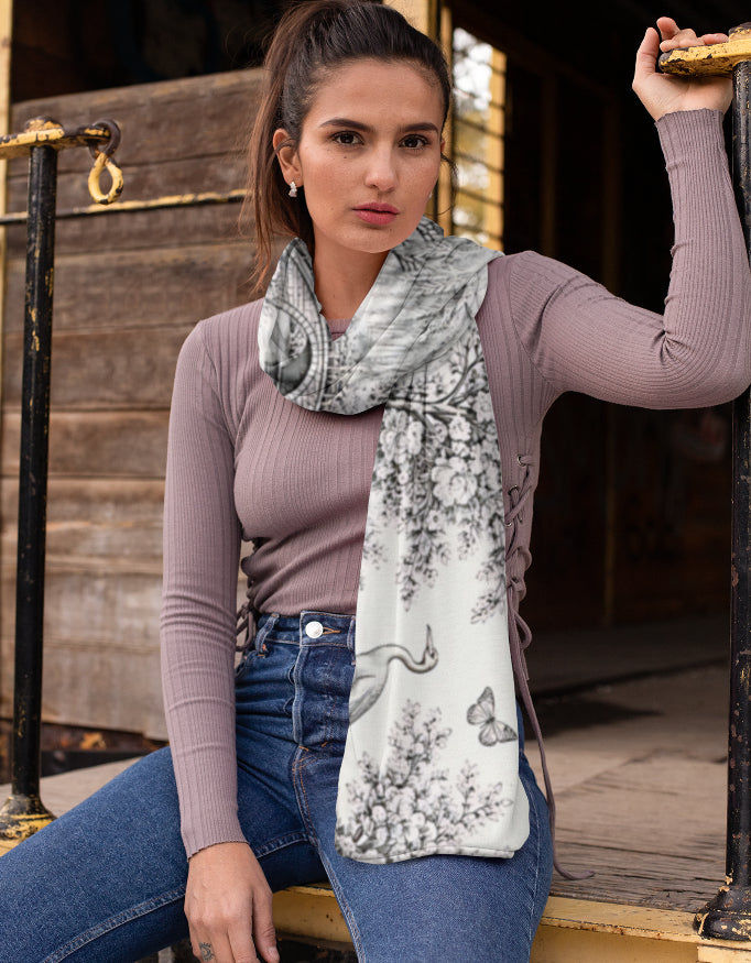 Artistic Nature Sketch Printed Stole for Women