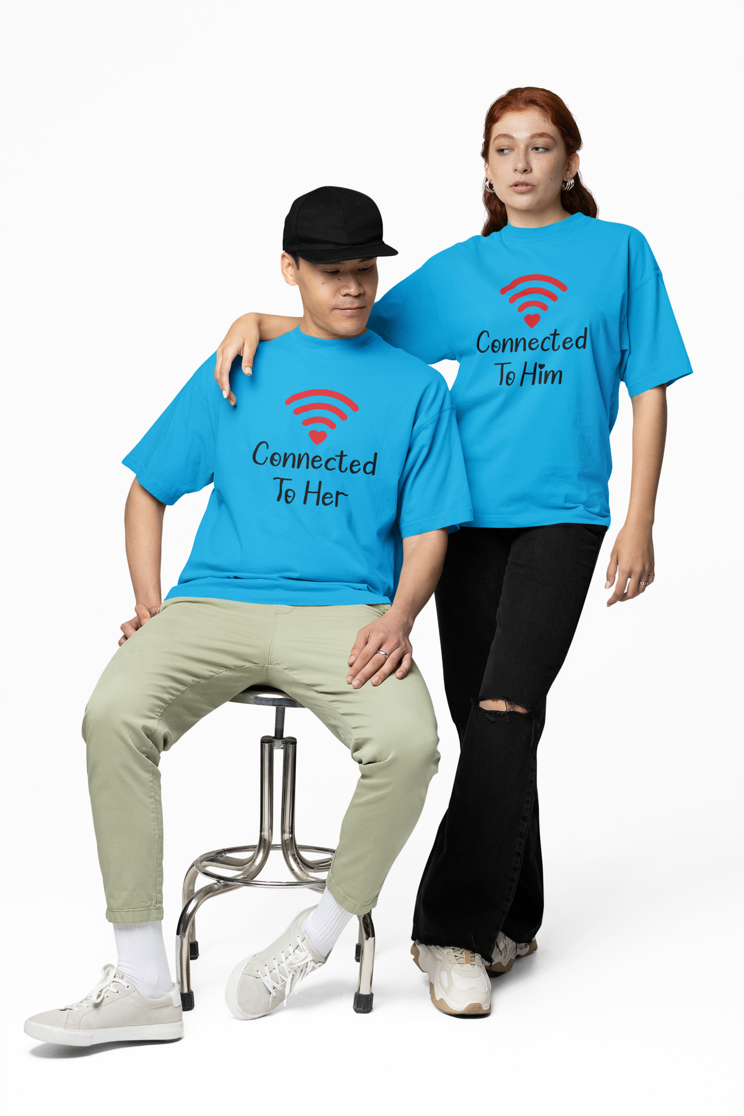 Connection Couple Oversized T-Shirts