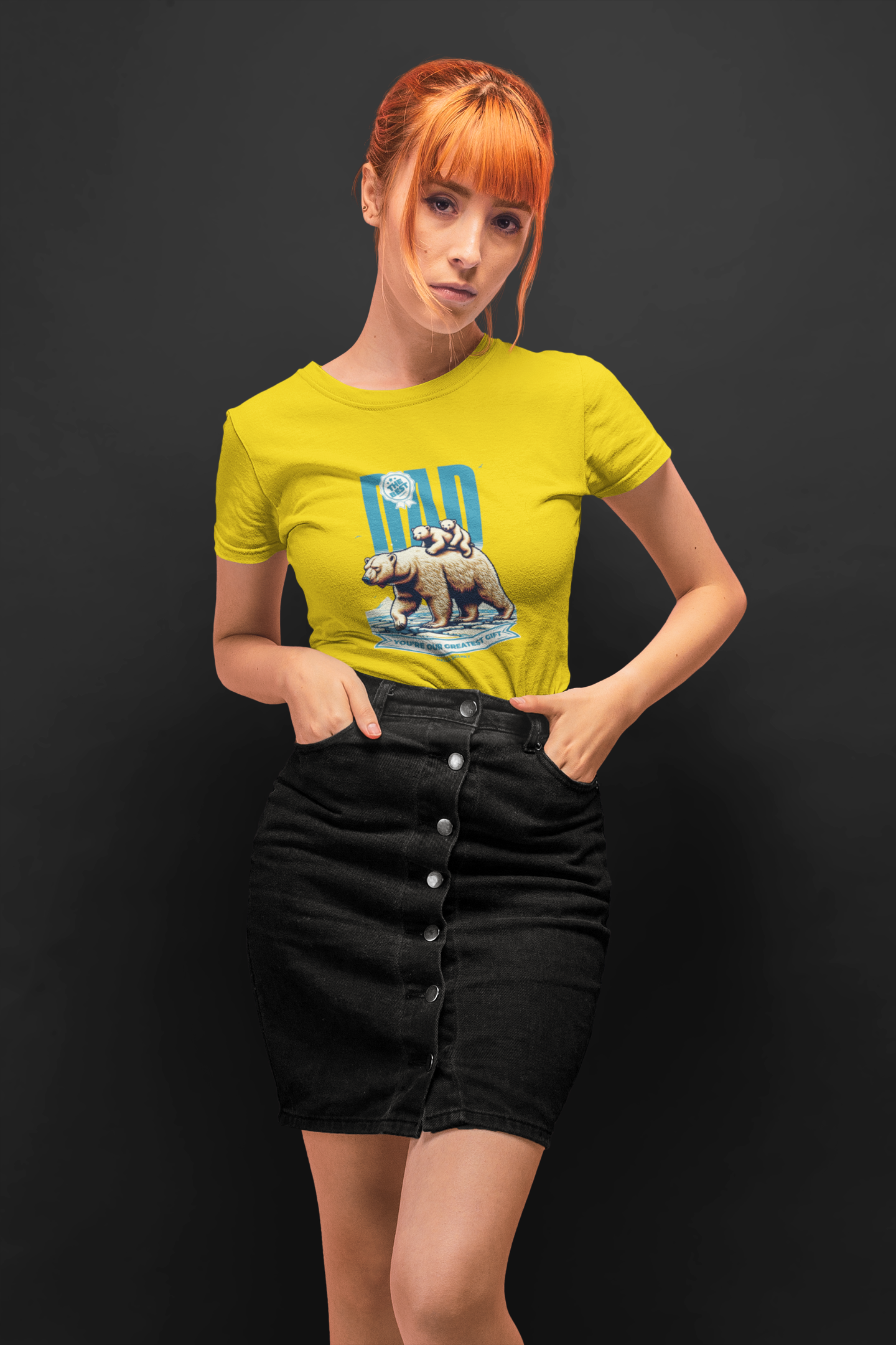 The best dad half sleeve yellow round neck t-shirt for women by hello swanky