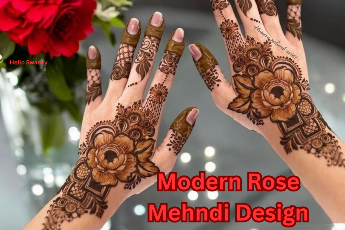 Modern Rose Mehndi Design